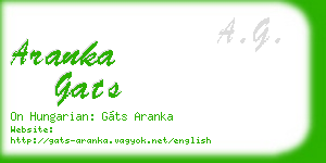 aranka gats business card